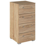 KOMMODE  in 40/81/42 cm  - Silberfarben/Sonoma Eiche, Design, Holzwerkstoff/Kunststoff (40/81/42cm) - Novel