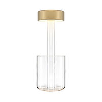 NABÍJATEĽNÁ STOLNÁ LAMPA, dotykový stmievač, 12/34,8 cm  - priehľadné/zlatá, Design, kov/sklo (12/34,8cm) - MAYTONI