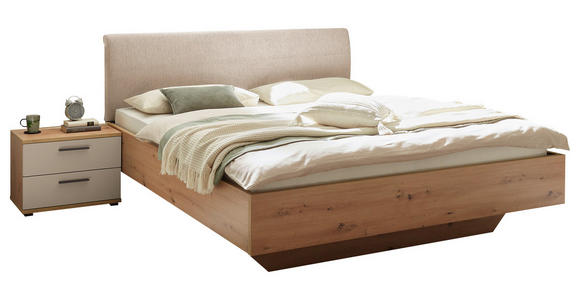 BETTANLAGE 180/200 cm  in Creme, Kaschmir, Eiche Artisan  - Kaschmir/Creme, KONVENTIONELL, Holzwerkstoff/Textil (180/200cm) - Xora