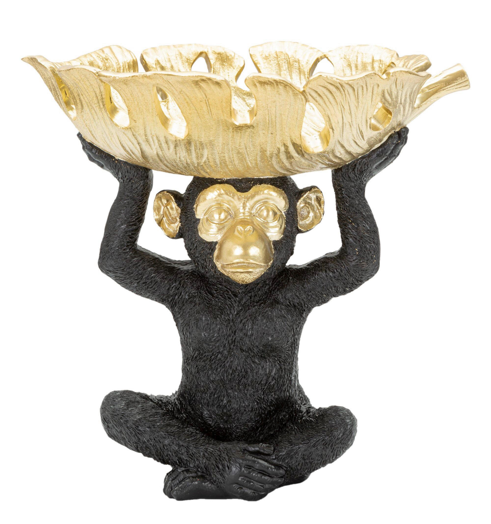 Mauro Ferretti Skulptur Gold, Schwarz 25.2x24x21 cm