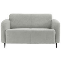 2-SITZER-SOFA Teddystoff Hellgrau  - Hellgrau/Schwarz, MODERN, Textil/Metall (140/76/90cm) - Livetastic