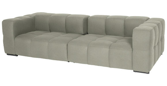 BIGSOFA  in Flachgewebe, Leinenoptik Naturfarben  - Schwarz/Naturfarben, Design, Textil/Metall (262/66/113cm) - Belluti