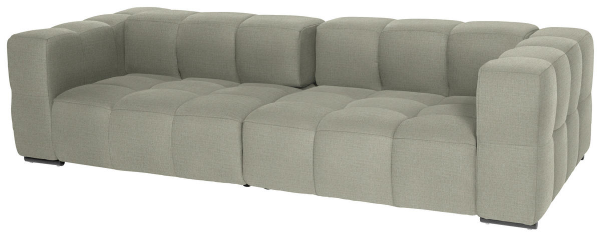 BIGSOFA  in Flachgewebe, Leinenoptik Naturfarben  - Schwarz/Naturfarben, Design, Textil/Metall (262/66/113cm) - Belluti