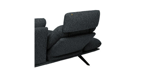 ECKSOFA  in Flachgewebe Anthrazit  155/234 cm  - Anthrazit/Schwarz, Design, Textil/Metall (155/234cm) - Dieter Knoll