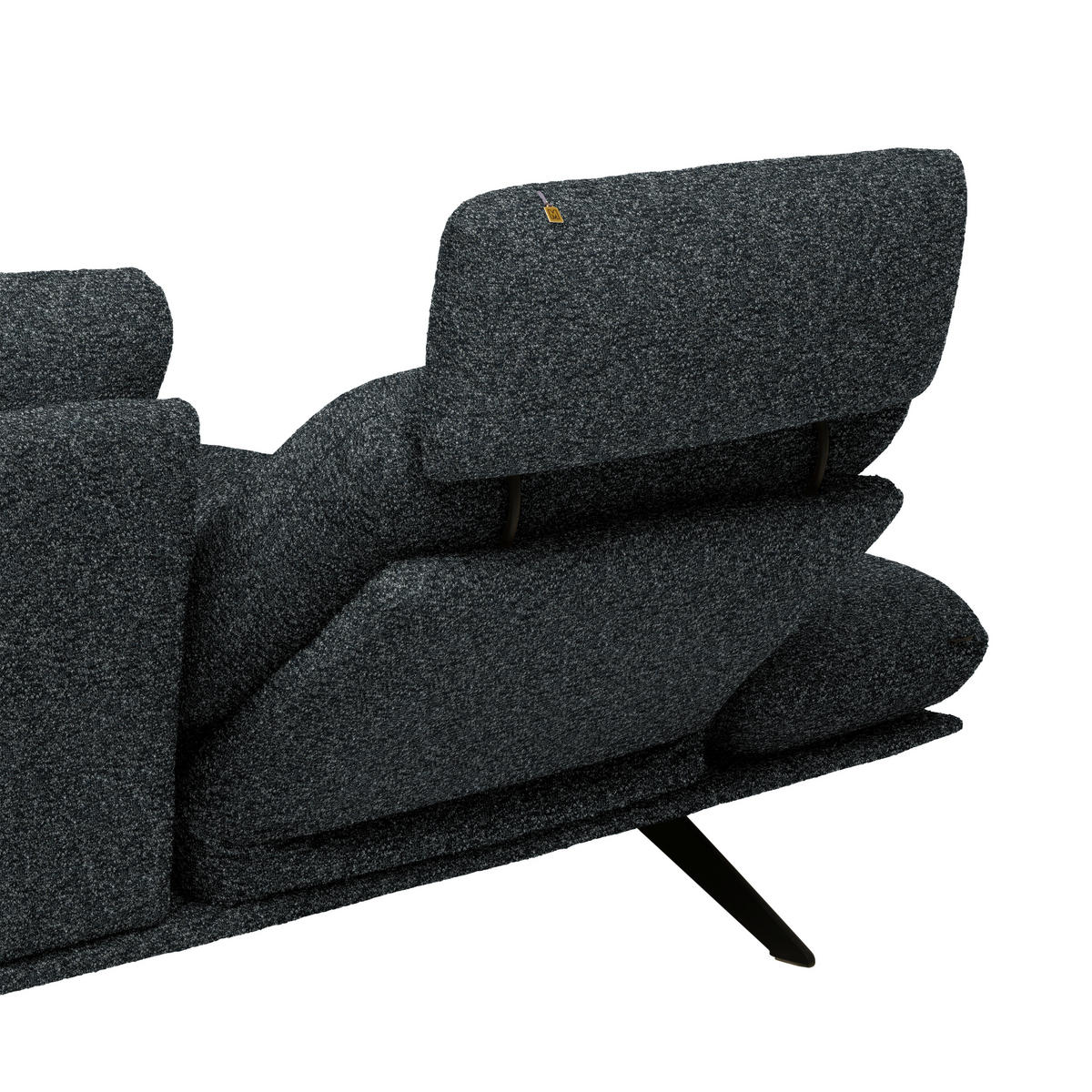 ECKSOFA Flachgewebe Anthrazit  - Anthrazit/Schwarz, Design, Textil/Metall (155/234cm) - Dieter Knoll