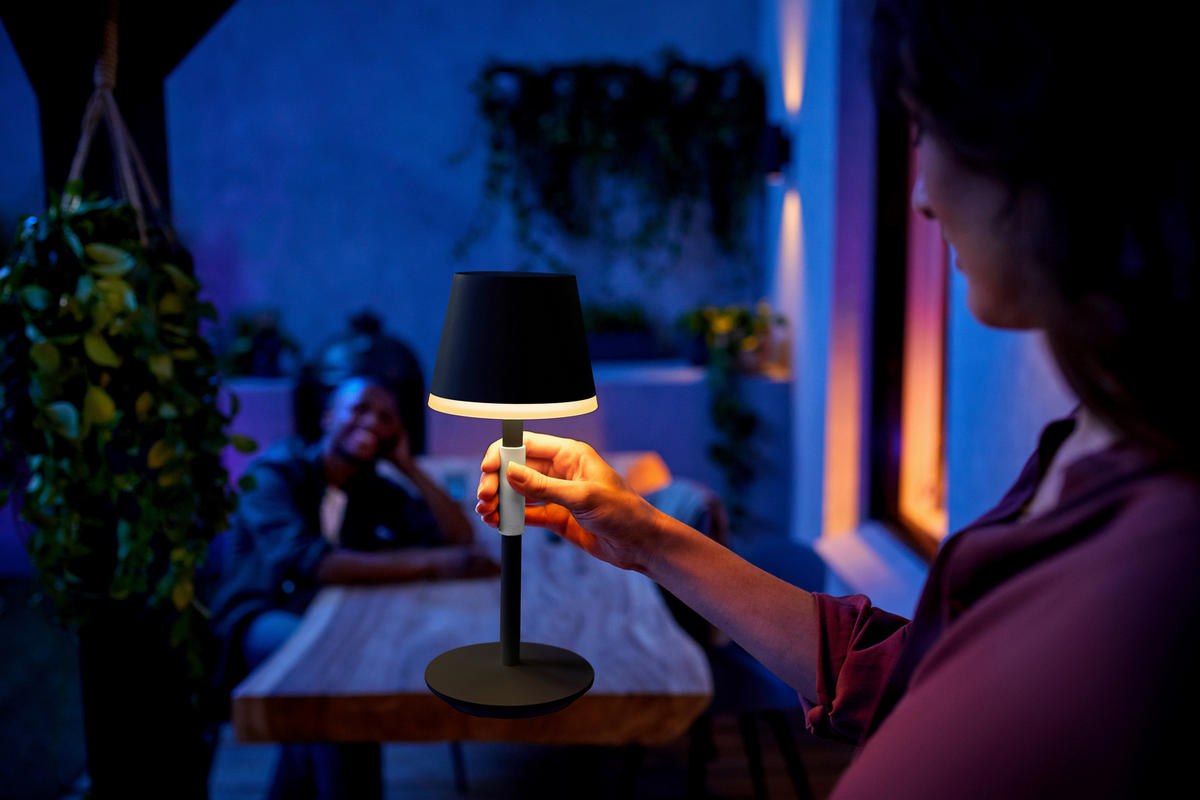 AKKU-TISCHLEUCHTE Hue 14,2/35 cm  - Weiß, Design, Metall (14,2/35cm) - Philips HUE