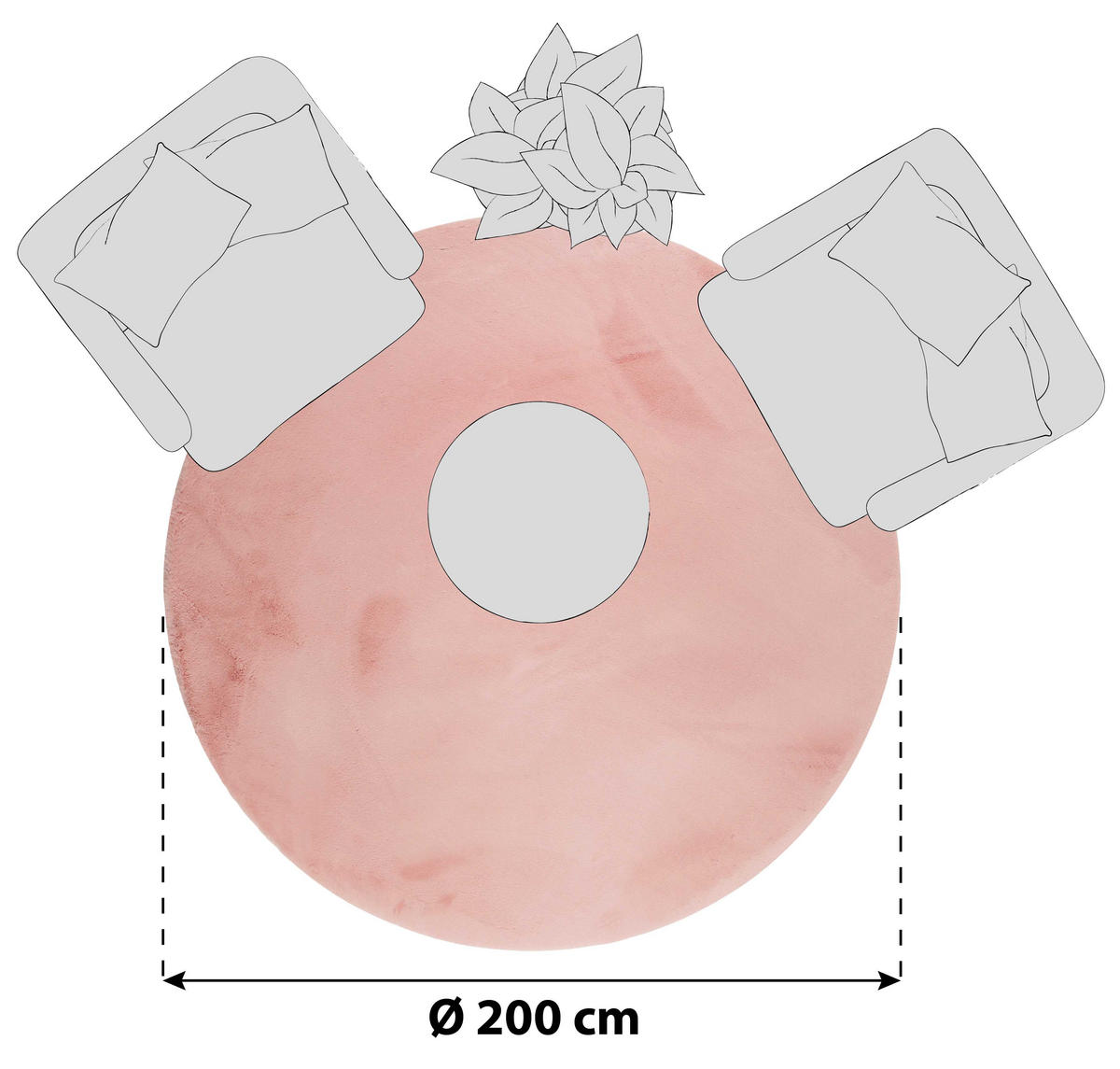 HOCHFLORTEPPICH 200 cm Alice Rosa  - Rosa, KONVENTIONELL, Textil (200cm) - Esprit