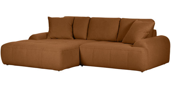 ECKSOFA in Flachgewebe Rostfarben  - Rostfarben/Schwarz, KONVENTIONELL, Kunststoff/Textil (195/286cm) - Carryhome