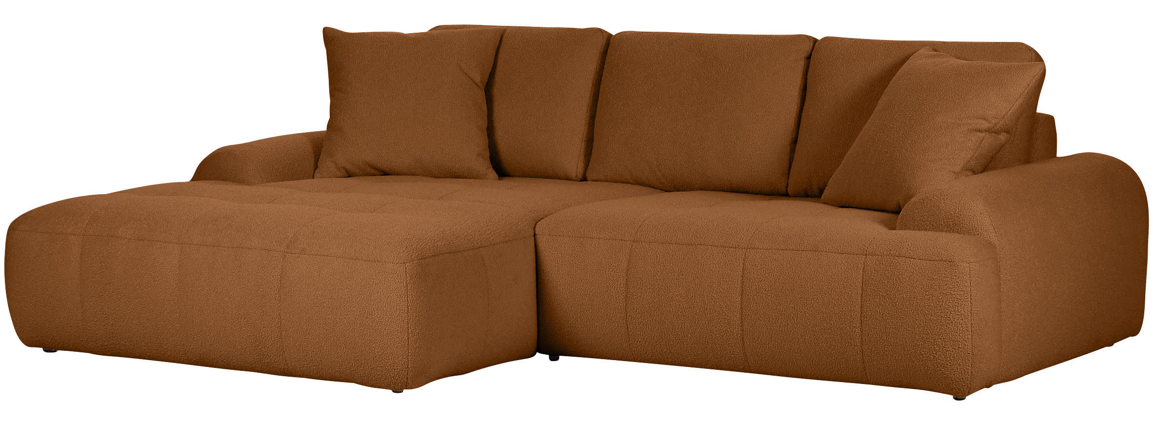 ECKSOFA in Flachgewebe Rostfarben  - Rostfarben/Schwarz, Konventionell, Kunststoff/Textil (195/286cm) - Carryhome