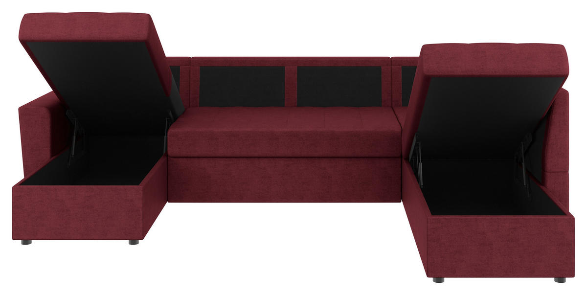 WOHNLANDSCHAFT TERMOLI Rot Jacquard  - Rot/Schwarz, Design, Kunststoff/Textil (155/297/212cm) - MID.YOU