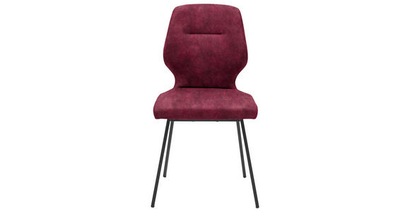STUHL in Stahl Mikrofaser Metall, Textil - Schwarz/Dunkelrot, Design, Textil/Metall (46/91/57cm) - Dieter Knoll