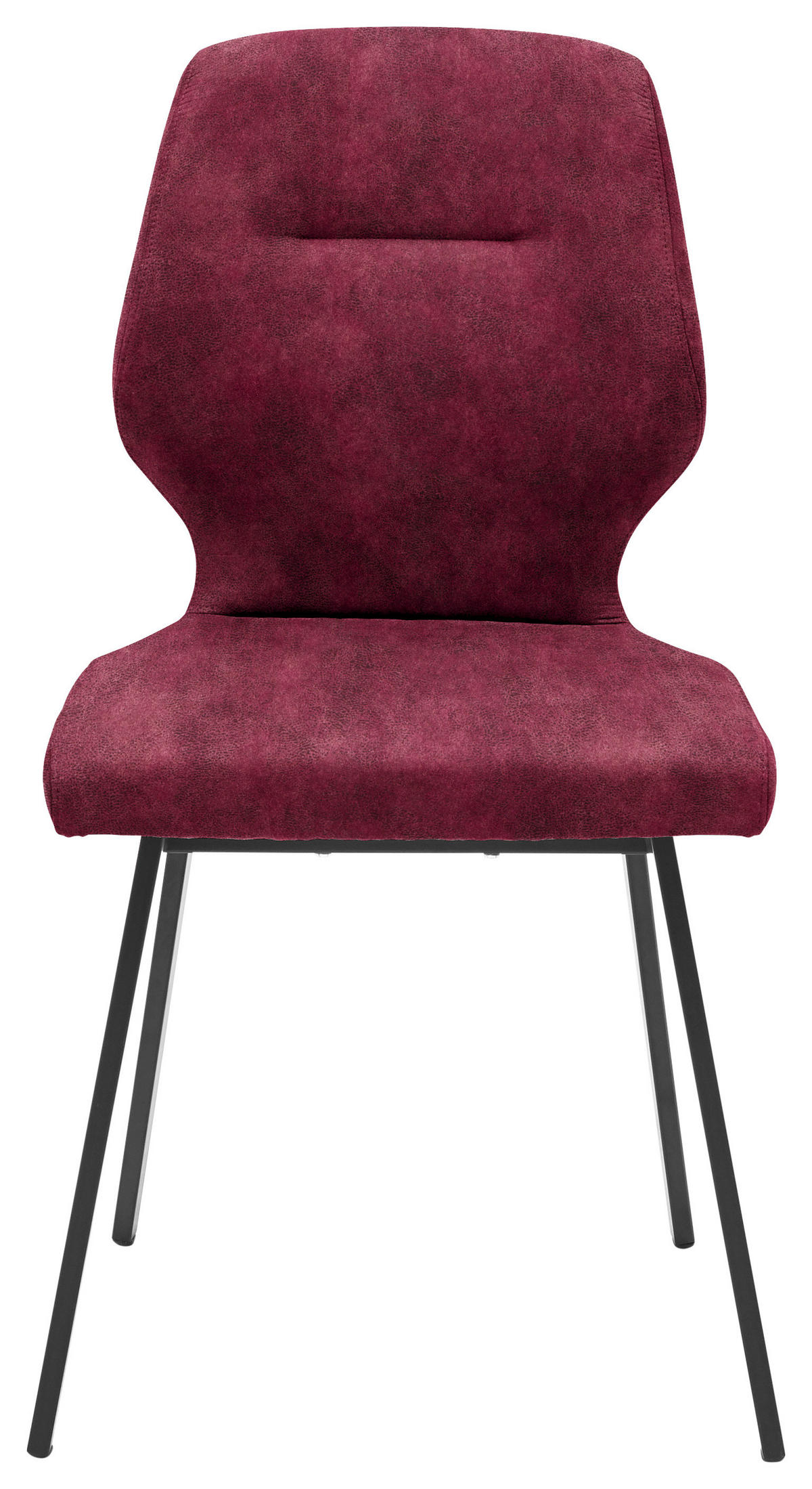 STUHL  in Stahl Mikrofaser Metall, Textil  - Schwarz/Dunkelrot, Design, Textil/Metall (46/91/57cm) - Dieter Knoll