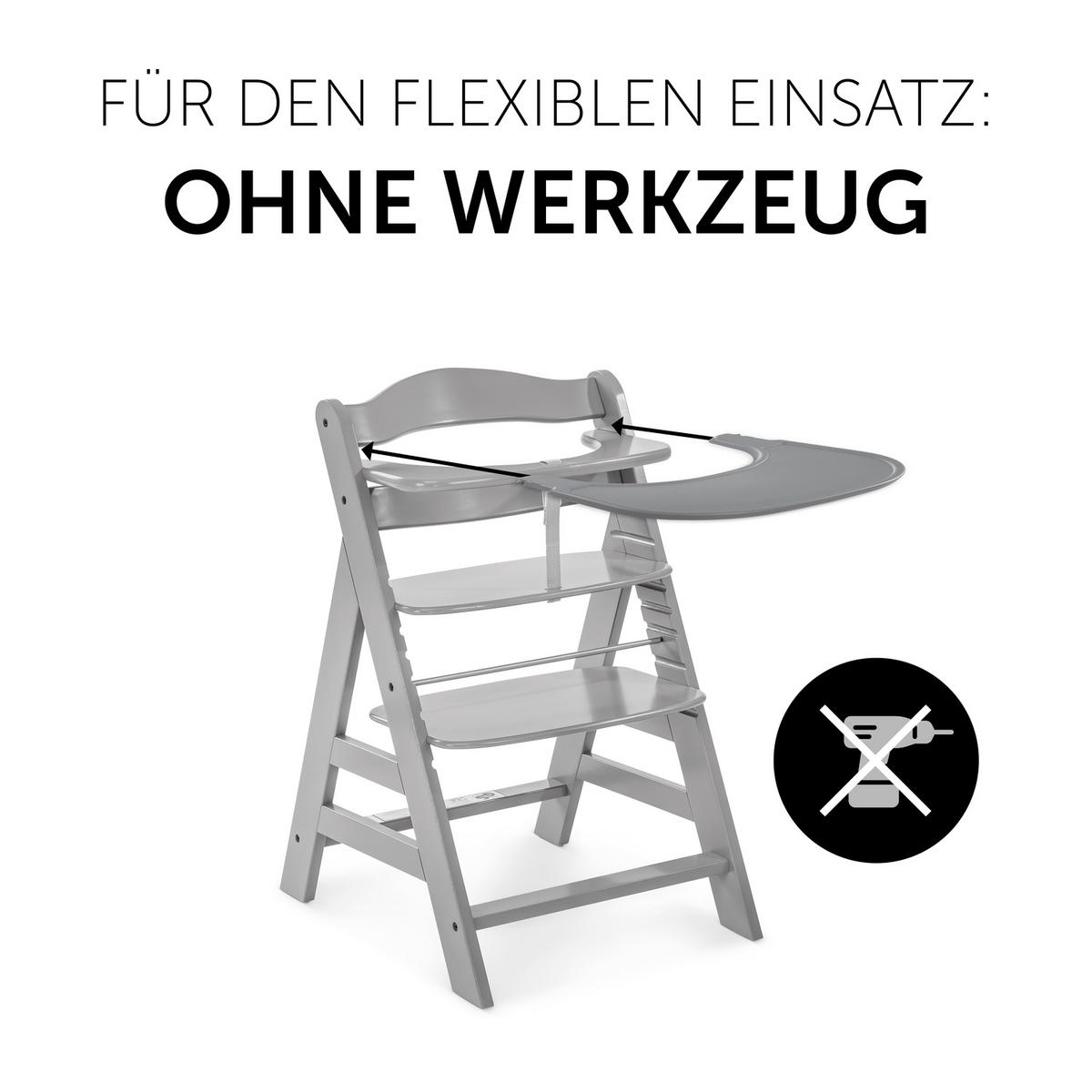 ESS- UND SPIELBRETT ALPHA CLICK TRAY  - Grau, Basics, Kunststoff (46/44/3,5cm) - Hauck
