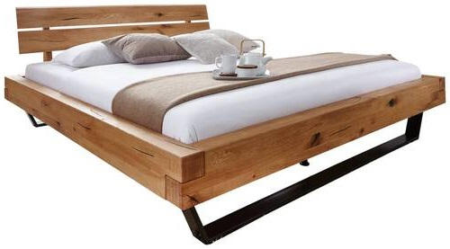 BALKENBETT 160/200 cm  in Wildeiche  - Wildeiche/Schwarz, LIFESTYLE, Holz/Metall (160/200cm) - Livetastic
