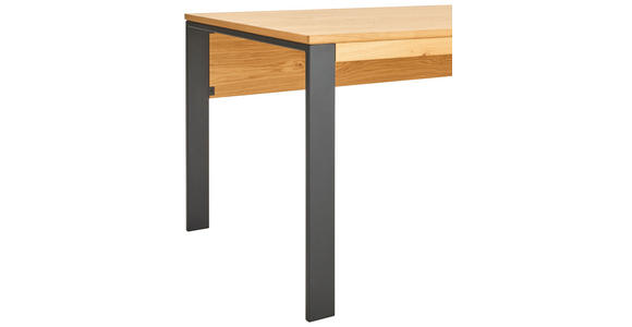 SCHREIBTISCH 140/70/75 cm  in Eichefarben, Graphitfarben  - Eichefarben/Anthrazit, Natur, Holz/Metall (140/70/75cm) - Linea Natura