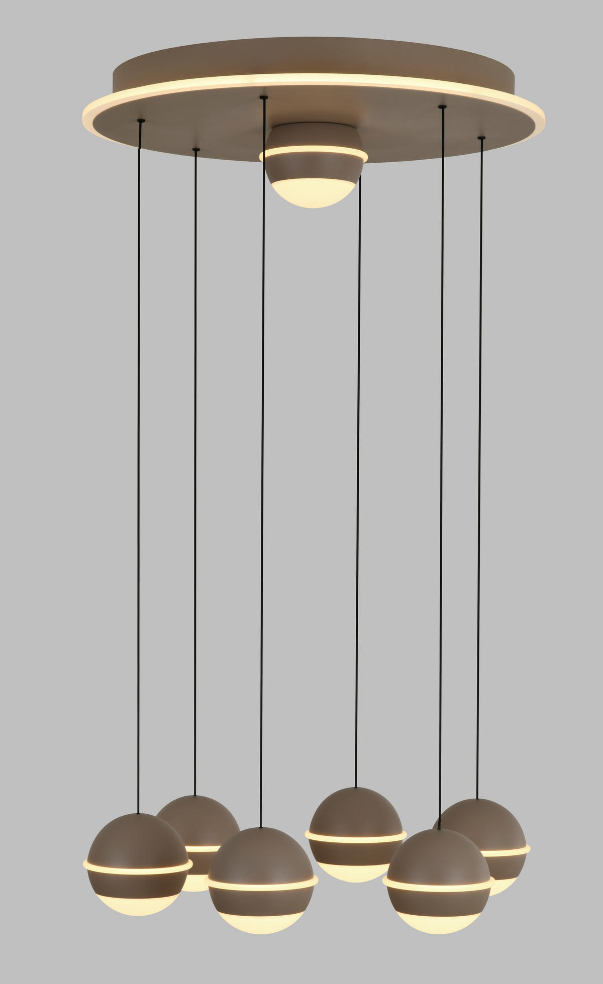 LED-HÄNGELEUCHTE Biarritz 46/150/46 cm  - Sandfarben, Design, Kunststoff/Metall (46/150/46cm)