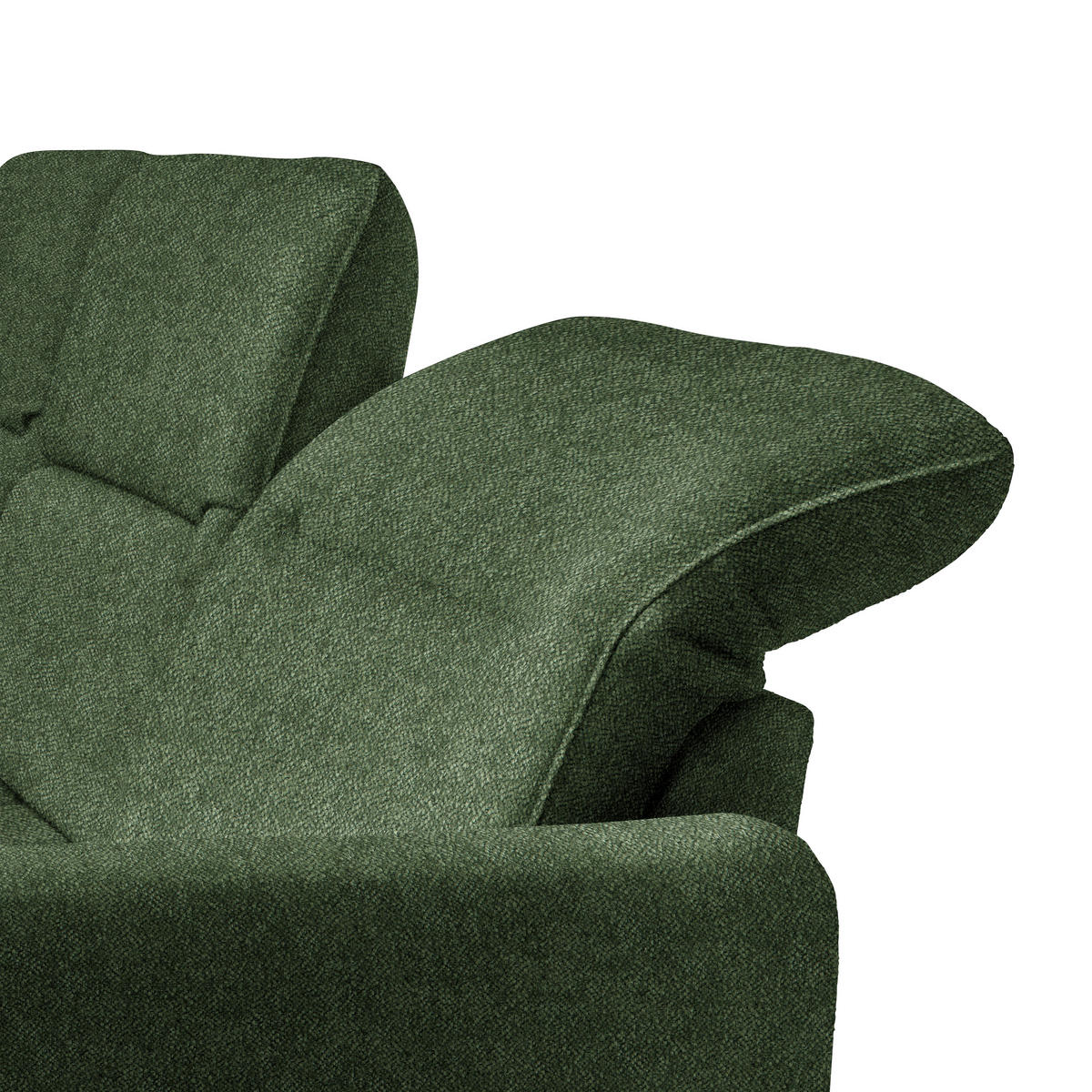 ECKSOFA Olivgrün Flachgewebe  - Schwarz/Olivgrün, KONVENTIONELL, Textil/Metall (190/254cm) - Livetastic