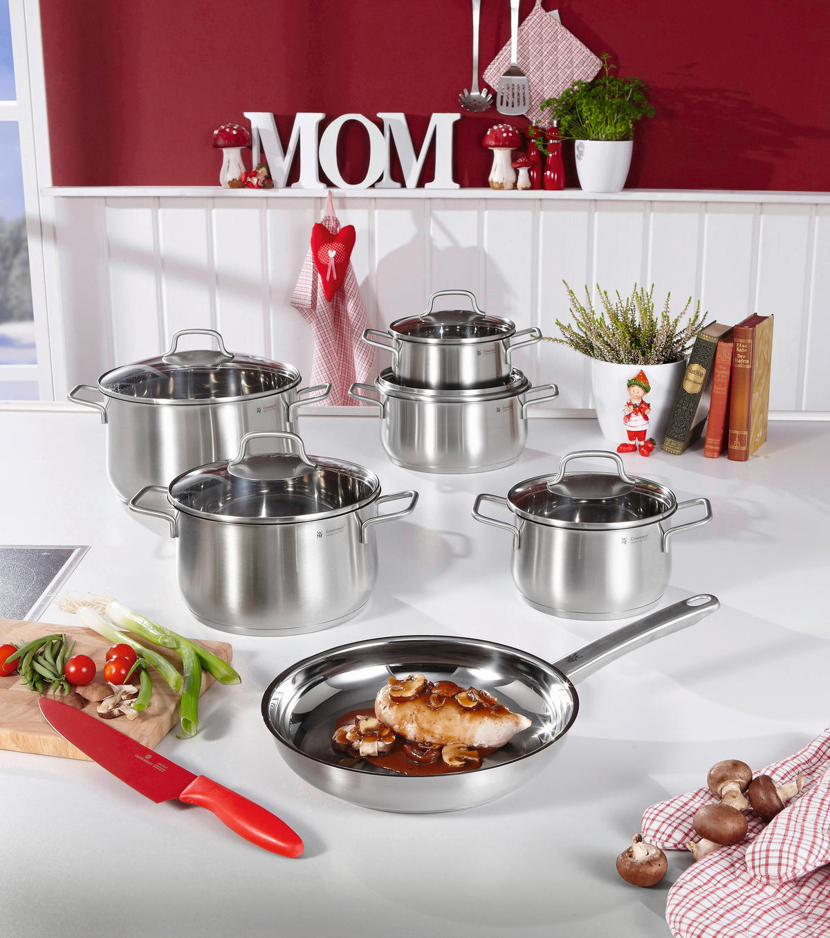 KOCHTOPFSET Brilliant 6-teilig  - Klar/Edelstahlfarben, Basics, Glas/Metall - WMF