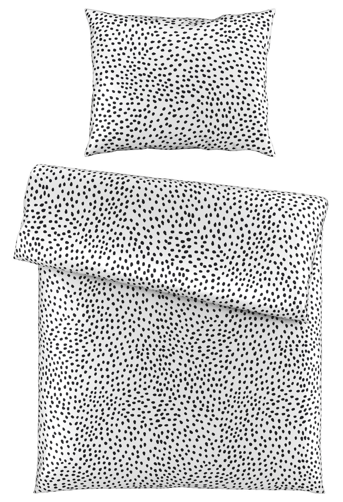 POSTEĽNÁ BIELIZEŇ, renforcé, čierna, biela, 140/200 cm - čierna/biela, Trend, textil (140/200cm) - Esposa
