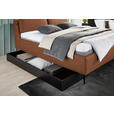 POLSTERBETT Matratze, Lattenrost Cognac 200/200 cm  - Hellbraun/Cognac, Design, Holz/Textil (200/200cm) - Johann Jakob