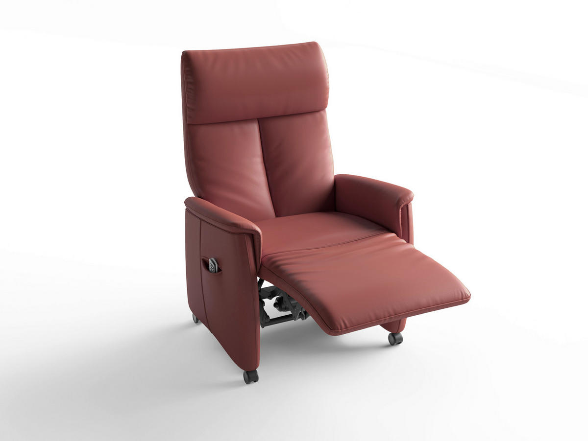 RELAXAČNÉ KRESLO, koža, červenohnedá - čierna/červenohnedá, Basics, koža/plast (76/110/84cm) - Sit & More