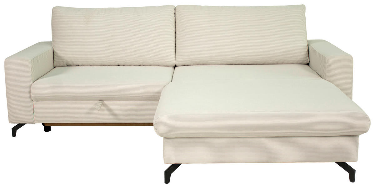 ECKSOFA CLARA Creme Rückenkissen, Bettkasten, Liegefläche im Originalstoff  - Creme, MODERN, Textil (240/177cm) - P & B