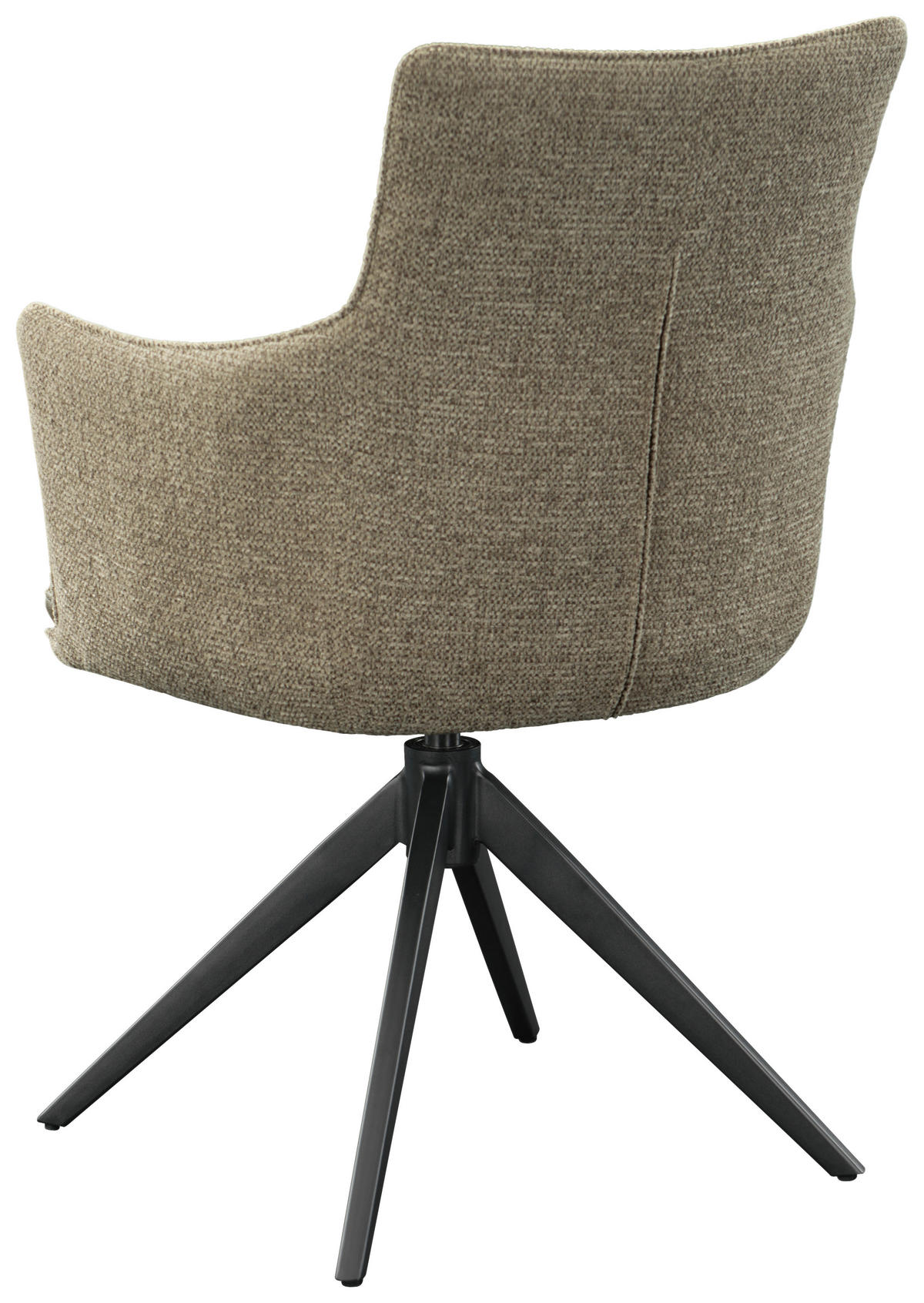 ARMLEHNSTUHL  Sitzfläche 360° drehbar, automatische Rückholfunktion Flachgewebe, Mikrofaser  - Taupe/Schwarz, Design, Holz/Textil (61/88/60cm) - Hom`in