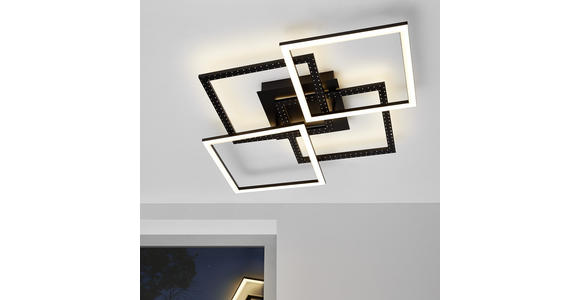 LED-DECKENLEUCHTE - Schwarz, Design, Metall (61/61/8,5cm) - Ambiente