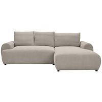 ECKSOFA in Webstoff Beige  - Beige/Schwarz, Modern, Kunststoff/Textil (265/175cm) - MID.YOU
