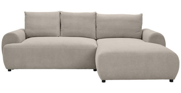 ECKSOFA Beige Webstoff  - Beige/Schwarz, MODERN, Kunststoff/Textil (265/175cm) - Carryhome