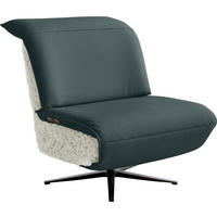 SESSEL in Hochflor Echtleder Blau, Beige  - Blau/Beige, Design, Leder/Textil (84/65/91cm) - Koinor