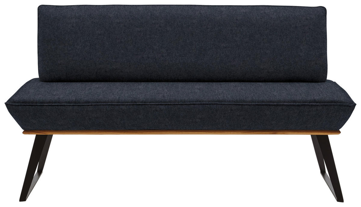 SITZBANK in Holz, Metall, Textil Schwarz, Eichefarben  - Eichefarben/Schwarz, Design, Holz/Textil (140/87/64cm) - Voleo