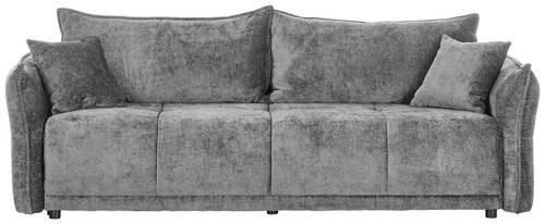 BOXSPRINGSOFA in Chenille Grau  - Schwarz/Grau, Modern, Kunststoff/Textil (235/95/108cm) - Hom`in