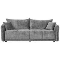 BOXSPRINGSOFA in Chenille Grau  - Schwarz/Grau, Modern, Kunststoff/Textil (235/95/108cm) - Hom`in