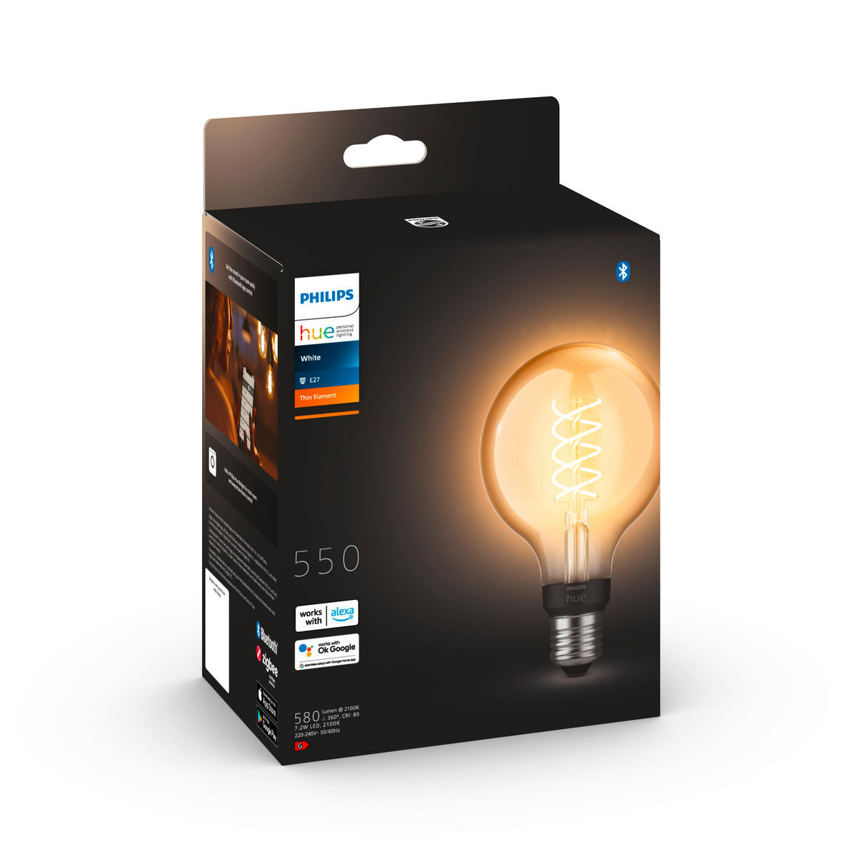 AMPOULE LED À FILAMENT   E27 7 W  - noir, Basics, matière synthétique (9,5/15cm) - Philips HUE