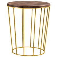 NACHTKÄSTCHEN in massiv Nussbaum Bronzefarben, Nussbaumfarben  - Nussbaumfarben/Bronzefarben, Design, Holz/Metall (48/52/48cm) - Hasena