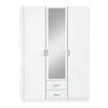 KLEIDERSCHRANK in Weiss  - Weiss/Silberfarben, Design, Glas/Holzwerkstoff (136/197/54cm) - Boxxx