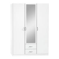 KLEIDERSCHRANK in Weiss  - Weiss/Silberfarben, Design, Glas/Holzwerkstoff (136/197/54cm) - Boxxx