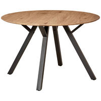 ESSTISCH 120/120/76 cm Nachbildung  Metall, Holzwerkstoff rund Schwarz, Eichefarben  - Eichefarben/Schwarz, LIFESTYLE, Holzwerkstoff/Metall (120/120/76cm) - MID.YOU