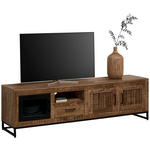 LOWBOARD  in 175/50/40 cm  - Hellbraun/Schwarz, Design, Glas/Holz (175/50/40cm) - Carryhome