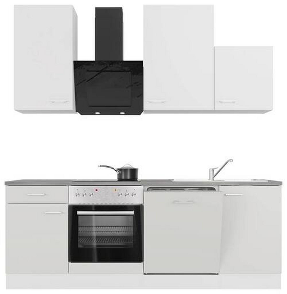 KUCHYNSKÁ LINKA LUCCA 220 - sivohnedá/biela, Modern, kompozitné drevo/plast (220cm) - FlexWell