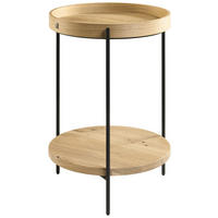 BEISTELLTISCH 43/43/59 cm Wildeiche furniert Anthrazit, Eichefarben rund  - Eichefarben/Anthrazit, Design, Holz/Metall (43/43/59cm) - Musterring