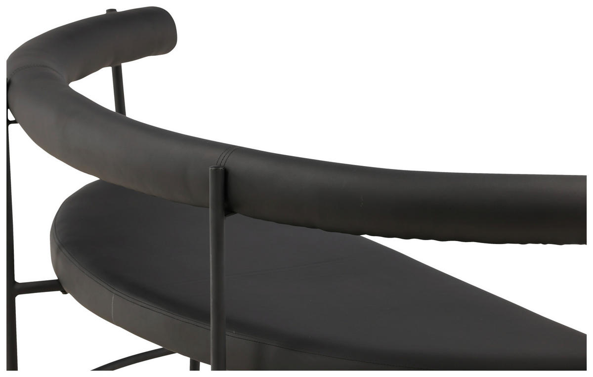 SITZBANK  in 165/75/51 cm  - Schwarz, Design, Textil/Metall (165/75/51cm) - Livetastic