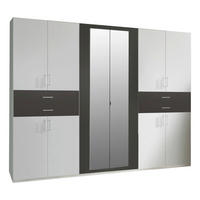 ORMAR ZA ODJEĆU  270/208/58 cm    - bijela/boje grafita, Moderno, staklo/drvni materijal (270/208/58cm) - Hom`in