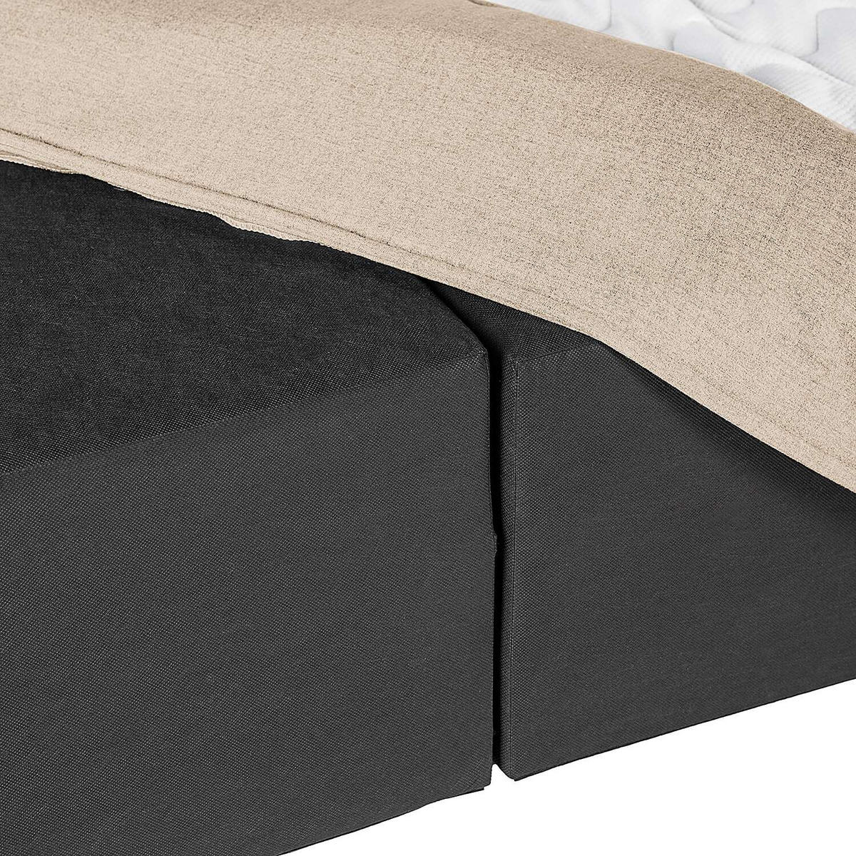 BOXSPRINGBETT 140/200 cm  in Beige  - Beige/Schwarz, Design, Textil (140/200cm) - home24
