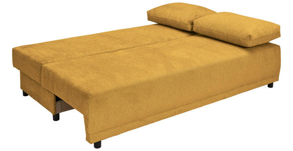 SCHLAFSOFA in Chenille Senfgelb - Senfgelb/Schwarz, KONVENTIONELL, Kunststoff/Textil (201/72/98cm) - Carryhome