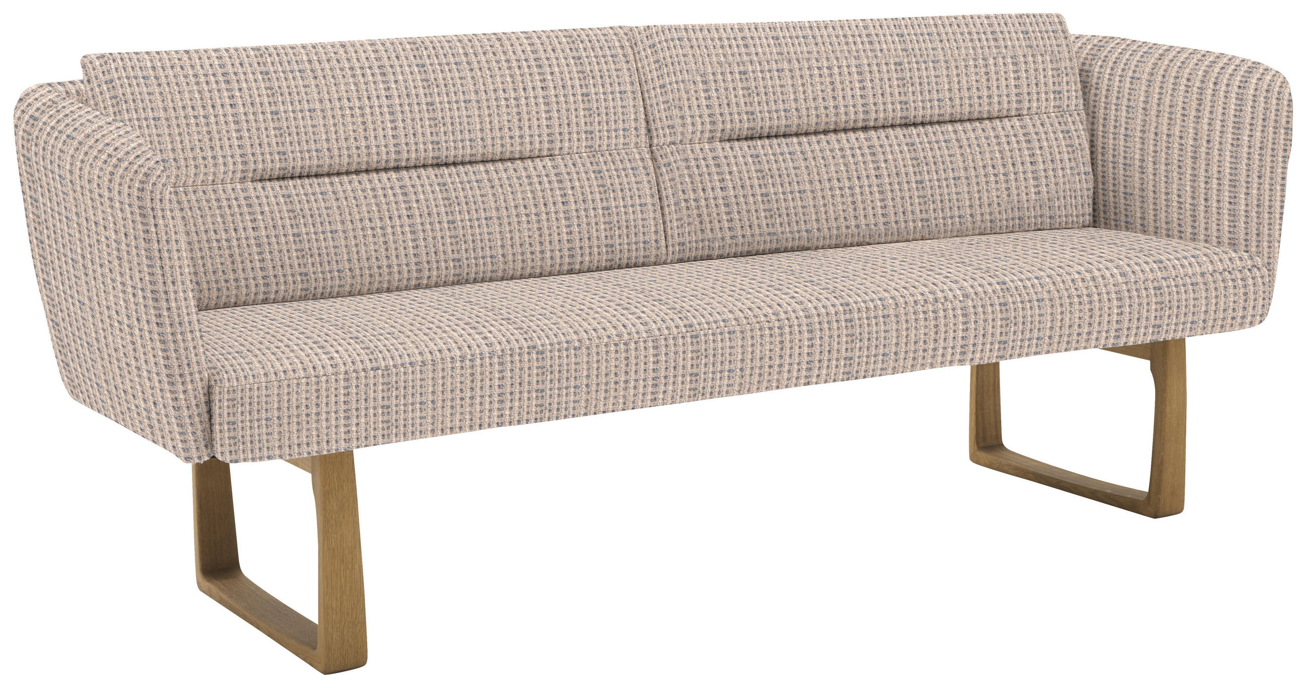 SITZBANK 224/91/69 cm Flachgewebe Hellgrau massiv Holz  - Eichefarben/Hellgrau, Design, Holz/Textil (224/91/69cm) - Valnatura