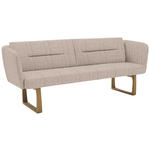 SITZBANK 224/91/69 cm Flachgewebe Hellgrau massiv Holz  - Eichefarben/Hellgrau, Design, Holz/Textil (224/91/69cm) - Valnatura