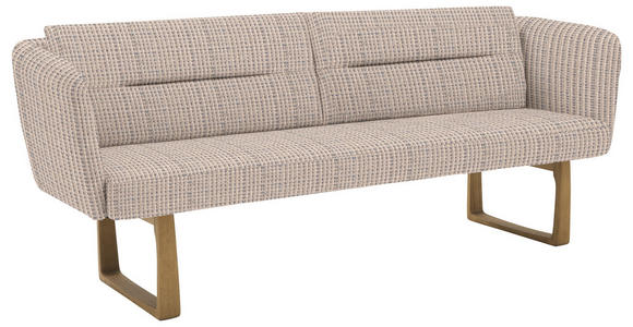 SITZBANK 224/91/69 cm Flachgewebe Hellgrau massiv Holz  - Eichefarben/Hellgrau, Design, Holz/Textil (224/91/69cm) - Valnatura