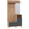 GARDEROBE  in 100/204/40 cm  - Graphitfarben/Eiche Artisan, Design, Glas/Holzwerkstoff (100/204/40cm) - home24